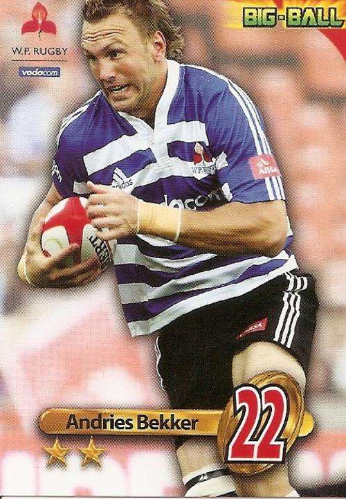 BIG BALL 2010 RUGBY COLLECTION - ANDRIES BEKKER BASE CARD WP02