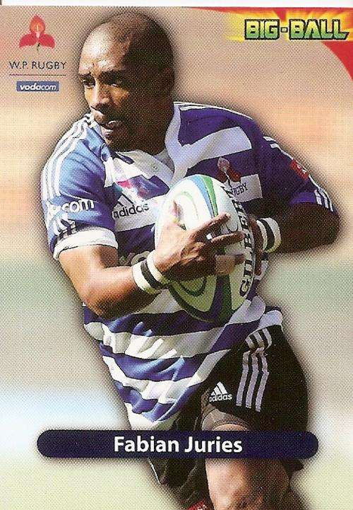 BIG BALL 2010 RUGBY COLLECTION - FABIAN JURIES BASE CARD WP13