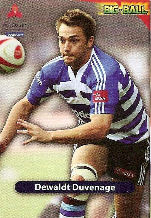 BIG BALL 2010 RUGBY COLLECTION - DEWALDT DUVENAGE BASE CARD WP10