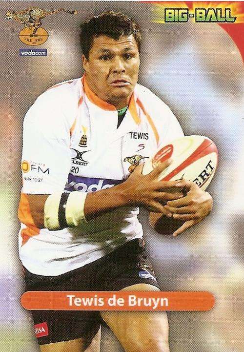 BIG BALL 2010 RUGBY COLLECTION - TEWIS DE BRUYN BASE CARD CH34