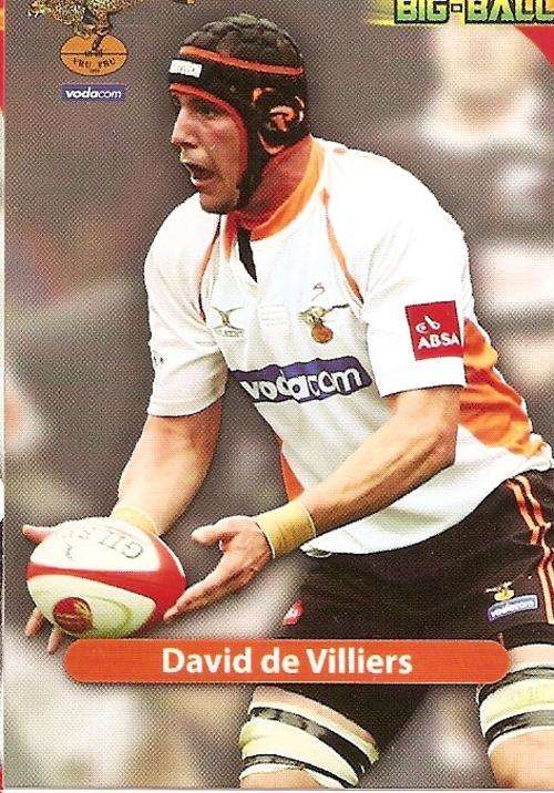 BIG BALL 2010 RUGBY COLLECTION - DAVID DE VILLIERS BASE TRADING CARD CH08