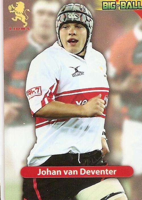 BIG BALL 2010 RUGBY COLLECTION - JOHAN VAN DEVENTER BASE TRADING CARD GL24