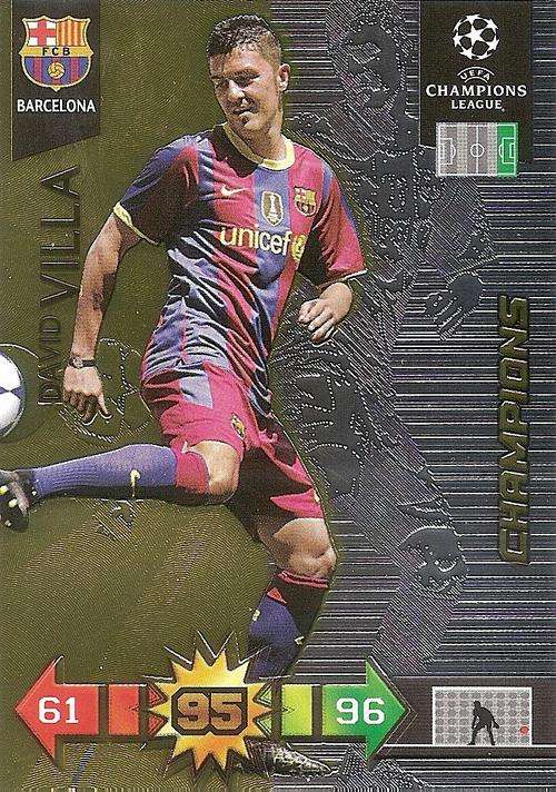 DAVID VILLA - CHAMPIONS LEAGUE 2010/2011 - GOLD "CHAMPION" TRADING CARD