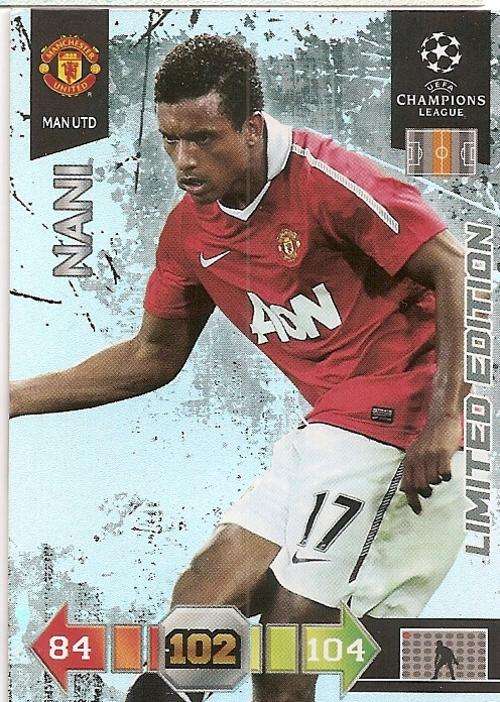 NANI - PANINI CHAMPIONS LEAGUE 2010/11 - RARE `LIMITED EDITION` TRADING CARD