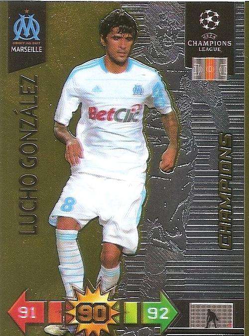 LUCHO GONZALEZ - CHAMPIONS LEAGUE 2010/2011 - GOLD "CHAMPION" TRADING CARD