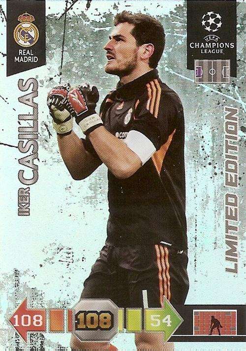 IKER CASILLAS  - PANINI CHAMPIONS LEAGUE 2010/11 - RARE `LIMITED EDITION` TRADING CARD
