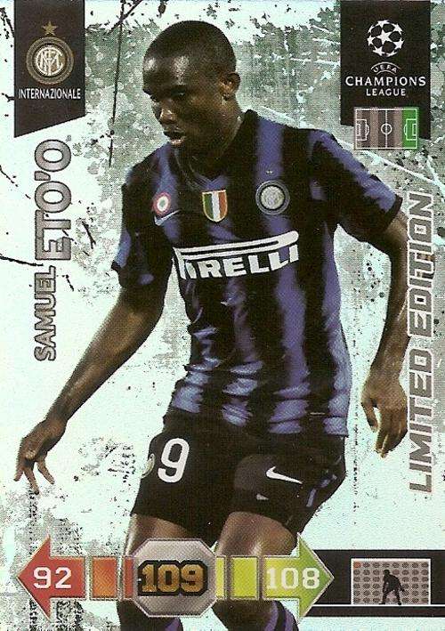 SAMUEL ETO`O - PANINI CHAMPIONS LEAGUE 2010/11 -  RARE `LIMITED EDITION` TRADING CARD