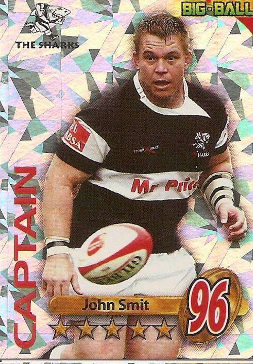 JOHN SMIT - 2010 BIG BALL RUGBY COLLECTION - FOIL `CAPTAIN` TRADING CARD TS11