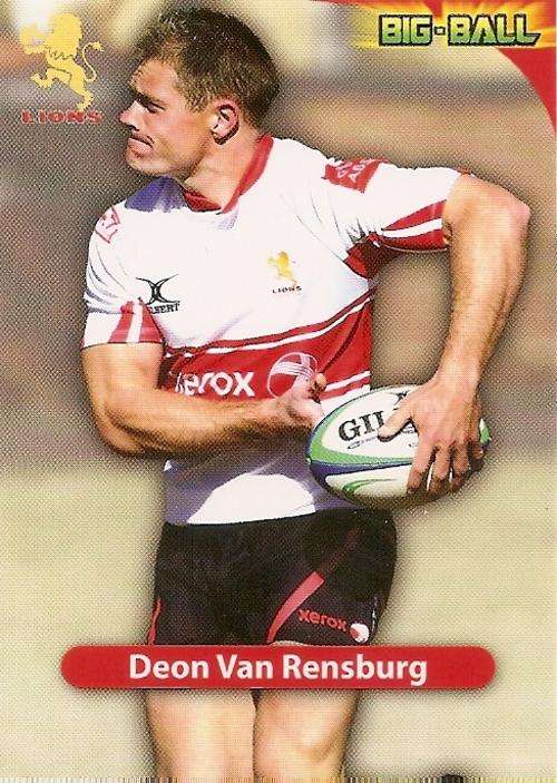 2010 BIG BALL RUGBY COLLECTION - DEON VAN RENSBURG BASE CARD GL08