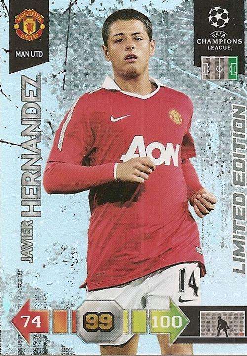 JAVIER HERNANDEZ - PANINI CHAMPIONS LEAGUE 2010/11 - RARE `LIMITED EDITION` TRADING CARD