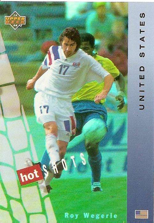 WORLD CUP 1994 USA - ROY WEGERLE "HOT SHOTS" HS9 FOIL CARD - Eng/German
