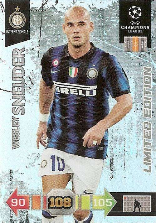 WESLEY SNEIDJER - PANINI CHAMPIONS LEAGUE 2010/11 -  RARE `LIMITED EDITION` CARD