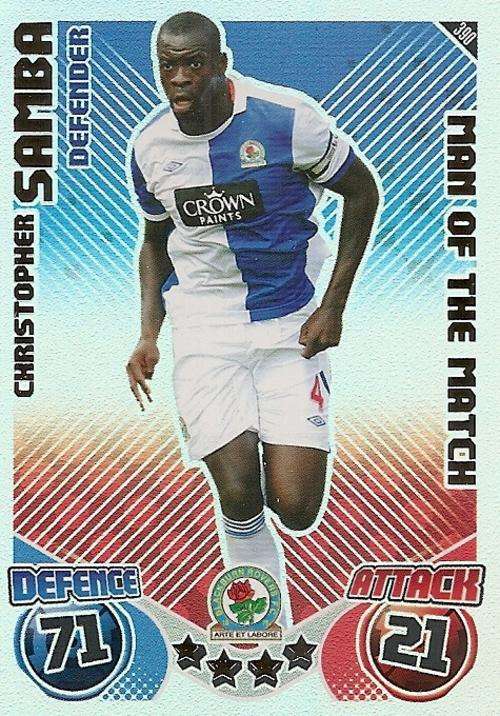 MATCH ATTAX 2010/11 - CHRISTOPHER SAMBA M/MATCH CARD
