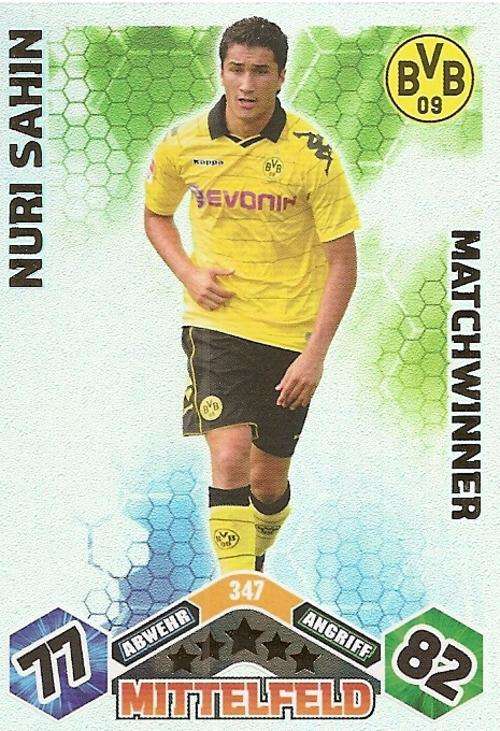 MATCH ATTAX 2010/11 BUNDESLIGA - NURI SAHIN MATCHWINNER CARD