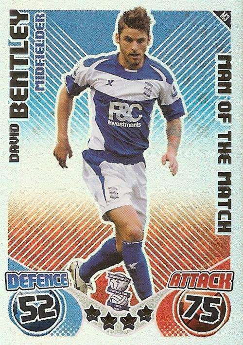 MATCH ATTAX EXTRA 2010/11 - DAVID BENTLEY M/MATCH CARD