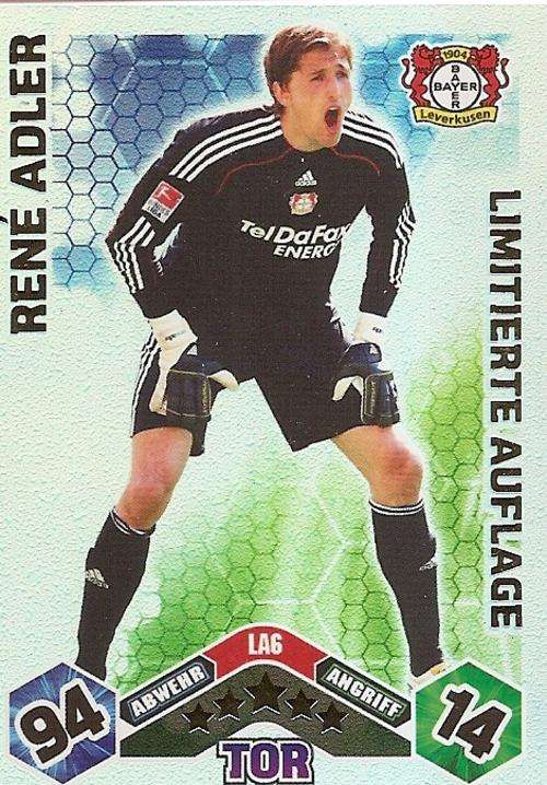MATCH ATTAX 2010/11 BUNDESLIGA - RENE ADLER LIMITED EDITION CARD