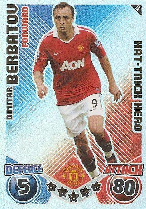 MATCH ATTAX EXTRA 2010/11 - DIMITAR BERBATOV HAT TRICK HERO CARD