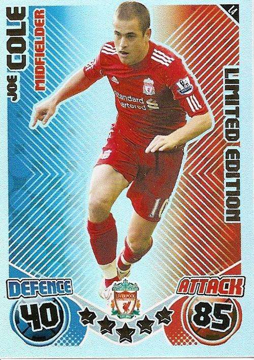 MATCH ATTAX EXTRA 2010/11 - JOE COLE LIMITED EDITION CARD