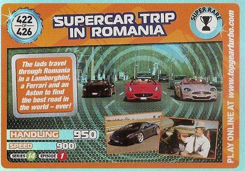 TOP GEAR TURBO CHALLENGE `EXTRA` - SUPERCAR TRIP IN ROMANIA `SUPER RARE` CARD 422