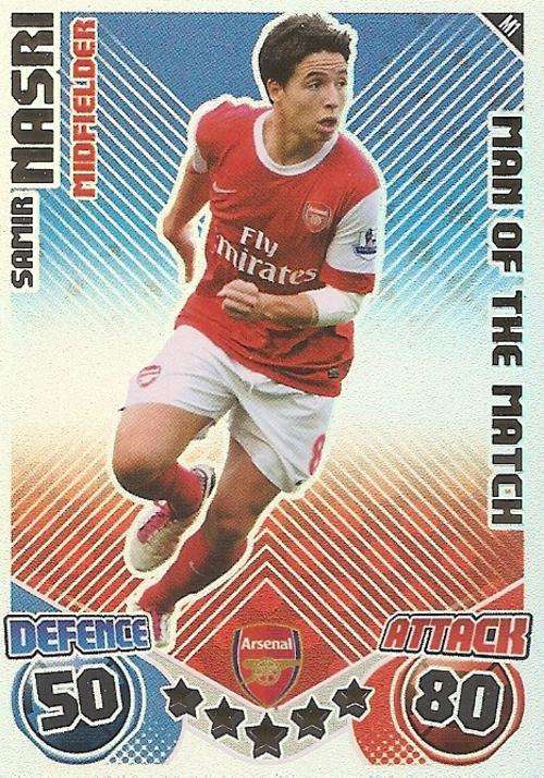 MATCH ATTAX EXTRA 2010/11 - SAMIR NASRI M/MATCH CARD