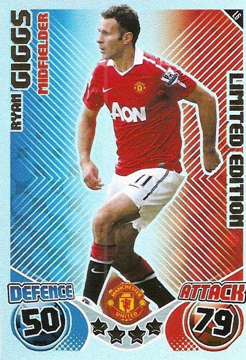 MATCH ATTAX EXTRA 2010/11 - RYAN GIGGS "LIMITED EDITION" TRADING CARD