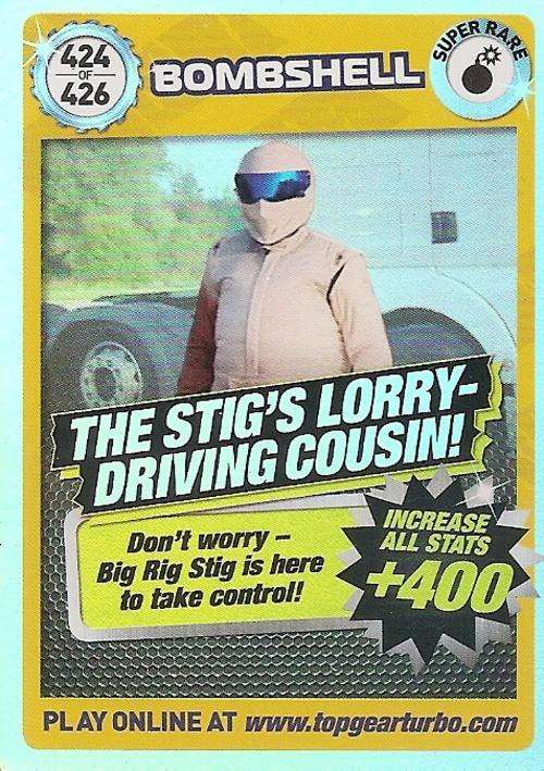 TOP GEAR TURBO CHALLENGE `EXTRA` - BOMBSHELL `SUPER RARE` CARD 424