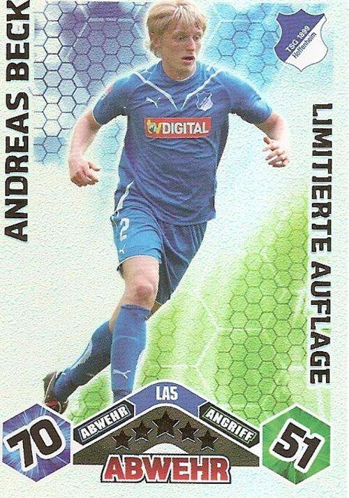 MATCH ATTAX 2010/11 BUNDESLIGA - ANDREAS BECK "SUPER RARE" LIMITED EDITION CARD