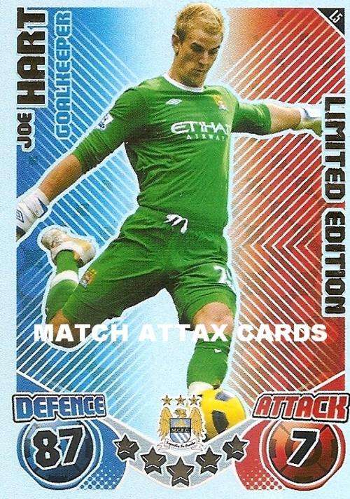 MATCH ATTAX EXTRA 2010/11 - JOE HART "EXCLUSIVE ULTRA RARE" LIMITED EDITION CARD
