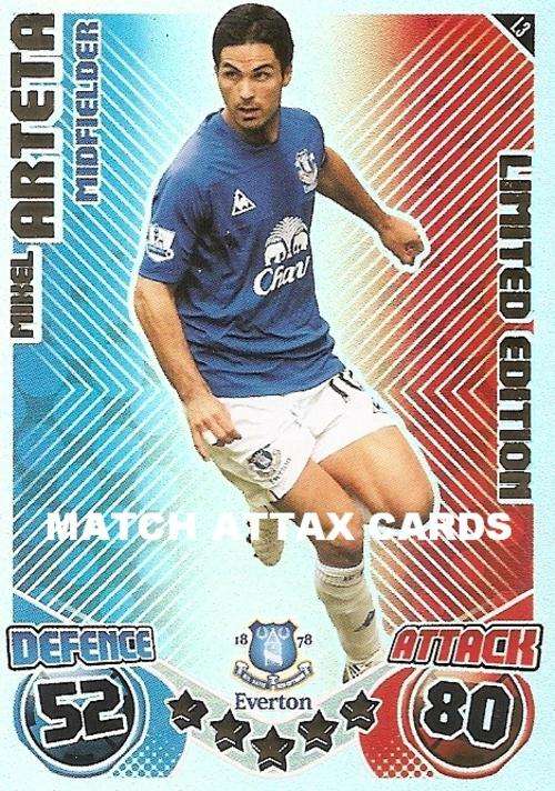 MATCH ATTAX EXTRA 2010/11 - MIKEL ARTETA LIMITED EDITION CARD