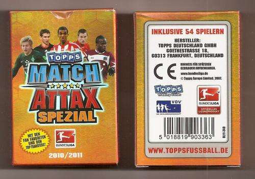 MATCH ATTAX "EXTRA" 2010/11 "GERMAN BUNDESLIGA" - SPECIAL EDITION "PACK" COMPLETE COLLECTION of CARD