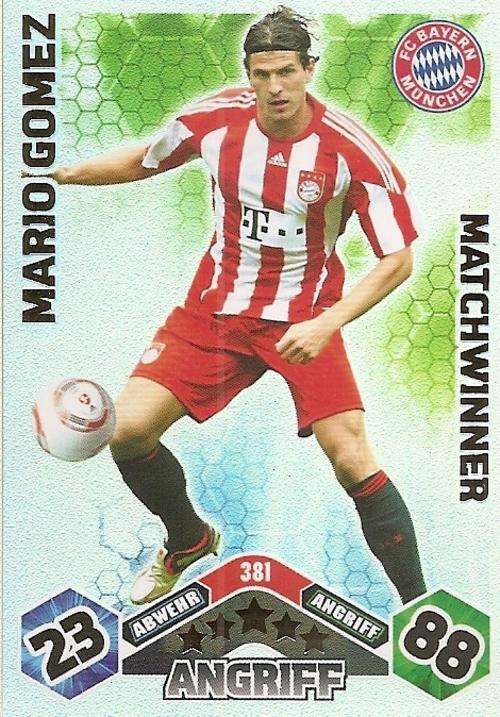MATCH ATTAX 2010/11 BUNDESLIGA - MARIO GOMEZ MATCHWINNER CARD