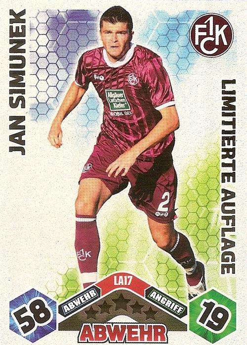 MATCH ATTAX 2010/11 BUNDESLIGA - JAN SIMUNEK LIMITED EDITION CARD