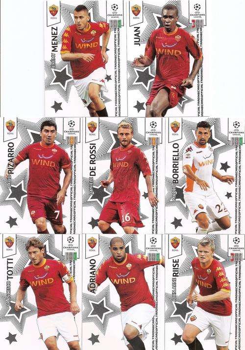 CHAMPIONS LEAGUE "PREMIUM" 2010/11 - ROMA BASE SET OF 8 CARDS