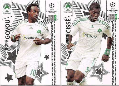 CHAMPIONS LEAGUE "PREMIUM" 2010/11 - PANATINAIKOS BASE SET OF 2 CARD