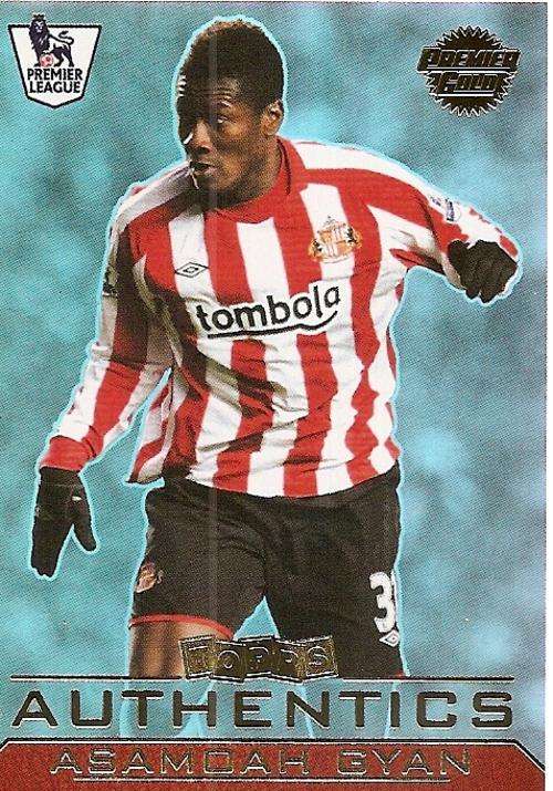ASAMOAH GYAN - TOPPS `AUTHENTICS 2011 - RARE GOLD CARD (2000)