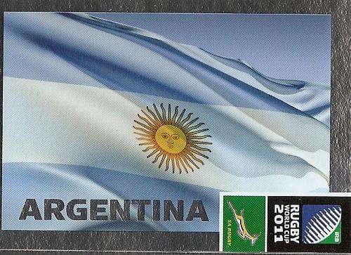 2011 RUGBY WORLD CUP COLLECTION - ARGENTINA FLAG "RARE" CARD 11