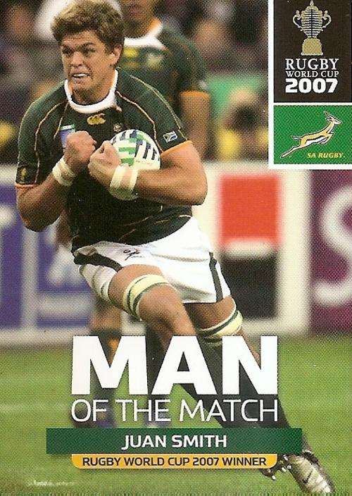 2011 RUGBY WORLD CUP COLLECTION -  JUAN SMITH `MAN of the MATCH` TRADING CARD 114