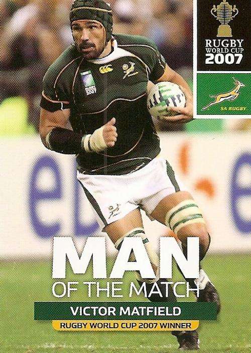 BIG BALL 2011 RUGBY WORLD CUP COLLECTION -  VICTOR MATFIELD `MAN of the MATCH` TRADING CARD 117