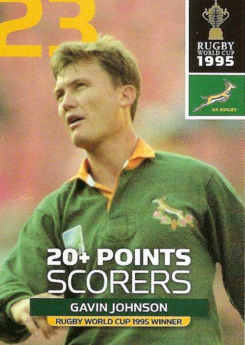 GAVIN JOHNSON - BIG BALL 2011 RUGBY WORLD CUP COLLECTION - `20+ POINTS` TRADING CARD 171