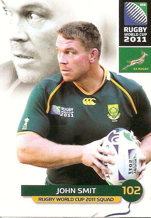 JOHN SMIT - BIG BALL 2011 RUGBY WORLD CUP COLLECTION -  BASE TRADING CARD 82