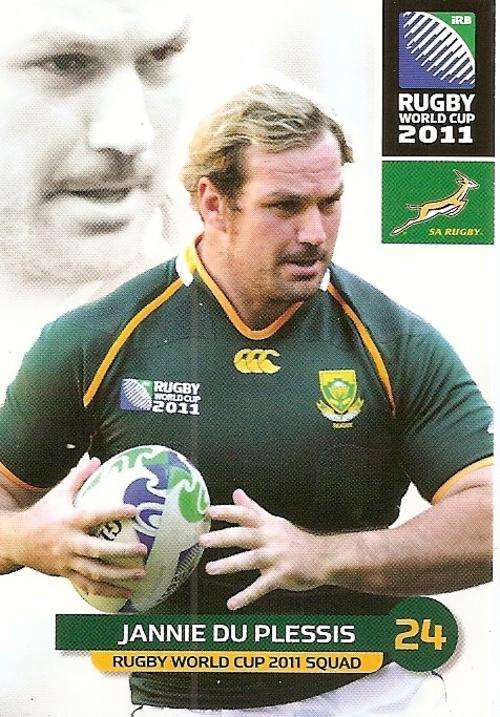 2011 RUGBY WORLD CUP COLLECTION -  JANNIE DU PLESSIS BASE CARD 79