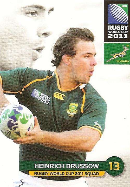 2011 RUGBY WORLD CUP COLLECTION -  HEINRICH ROSSOUW BASE CARD 78