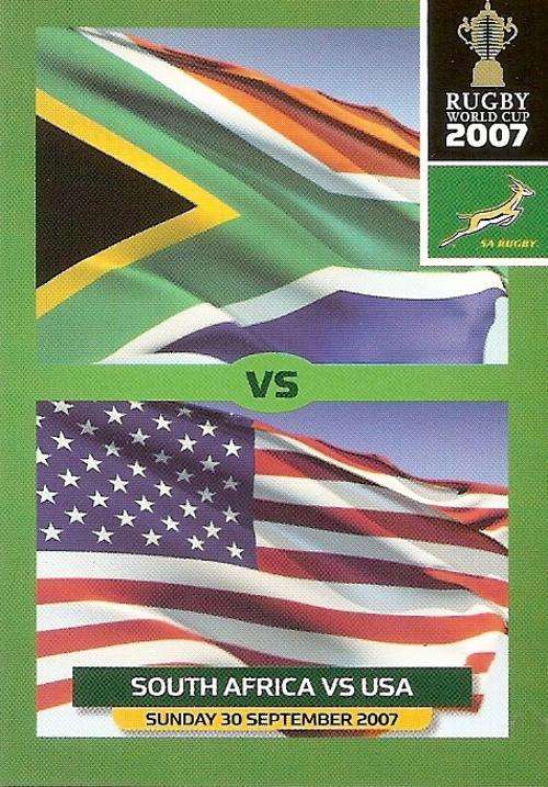 2011 RUGBY WORLD CUP COLLECTION -  2007 WC GAME SCORE BASE CARD 106