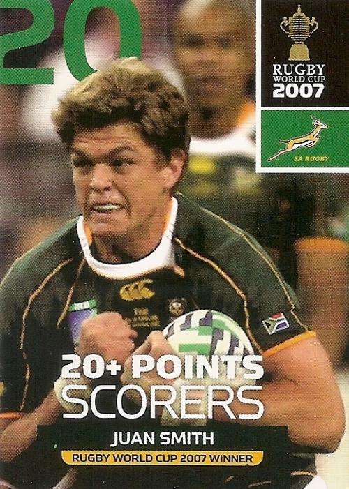 2011 RUGBY WORLD CUP COLLECTION - JUAN SMITH "20+ POINTS" CARD 122