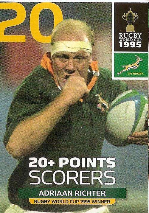 ADRIAAN RICHTER - BIG BALL 2011 RUGBY WORLD CUP COLLECTION -`20+ POINTS` TRADING CARD 172