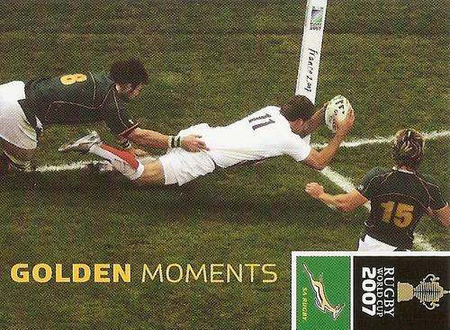 2011 RUGBY WORLD CUP COLLECTION - `GOLDEN MOMENTS`  TRADING CARD 108