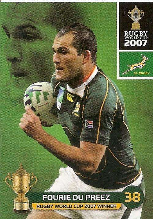 FOURIE DU PREEZ - BIG BALL 2011 RUGBY WORLD CUP COLLECTION -  BASE TRADING CARD 139