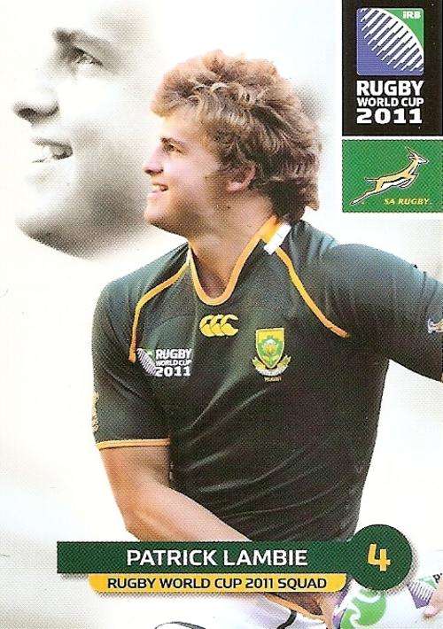 2011 RUGBY WORLD CUP COLLECTION -  PATRICK LAMBIE BASE CARD 91
