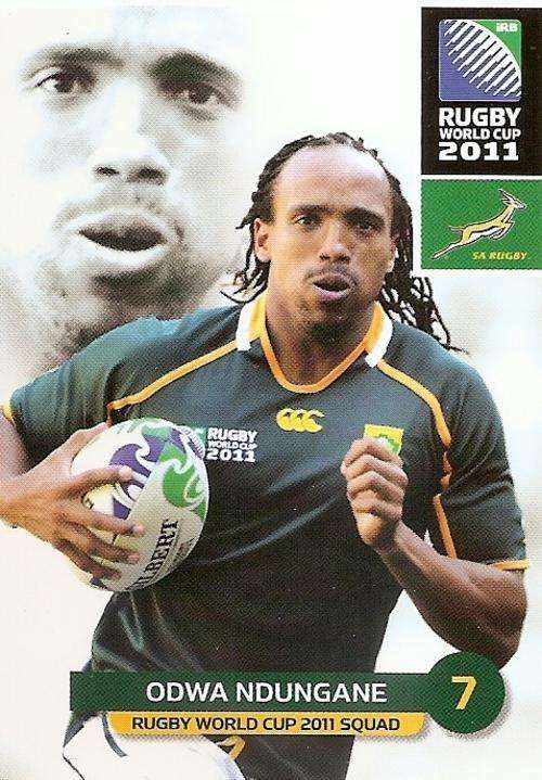 2011 RUGBY WORLD CUP COLLECTION -  ODWA NDUNGANE BASE CARD 90