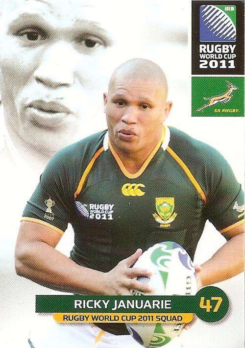 2011 RUGBY WORLD CUP COLLECTION -  RICKY JANUARIE BASE CARD 94